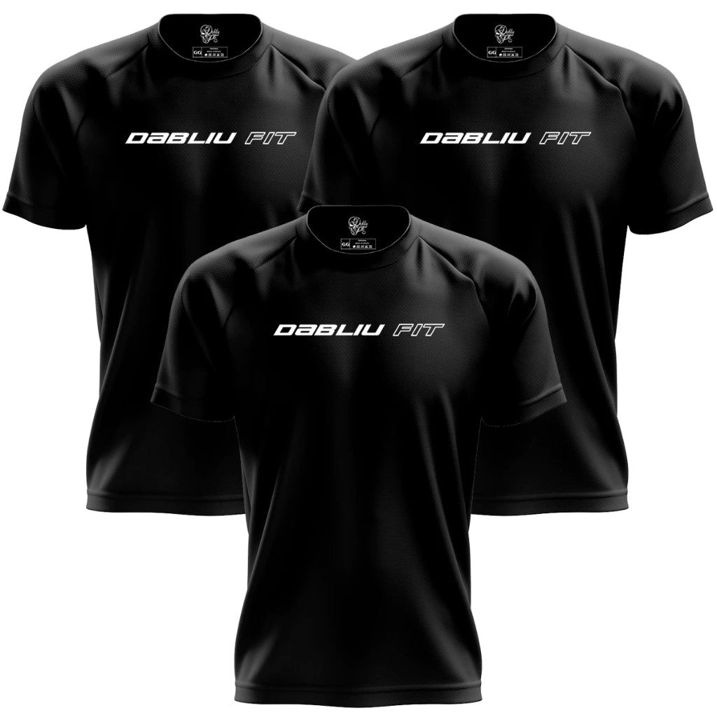 Kit 3 Camisetas Treino Dry Fit Coleção Basic Fit Antiodor Proteção UV+35 Dabliu Fit