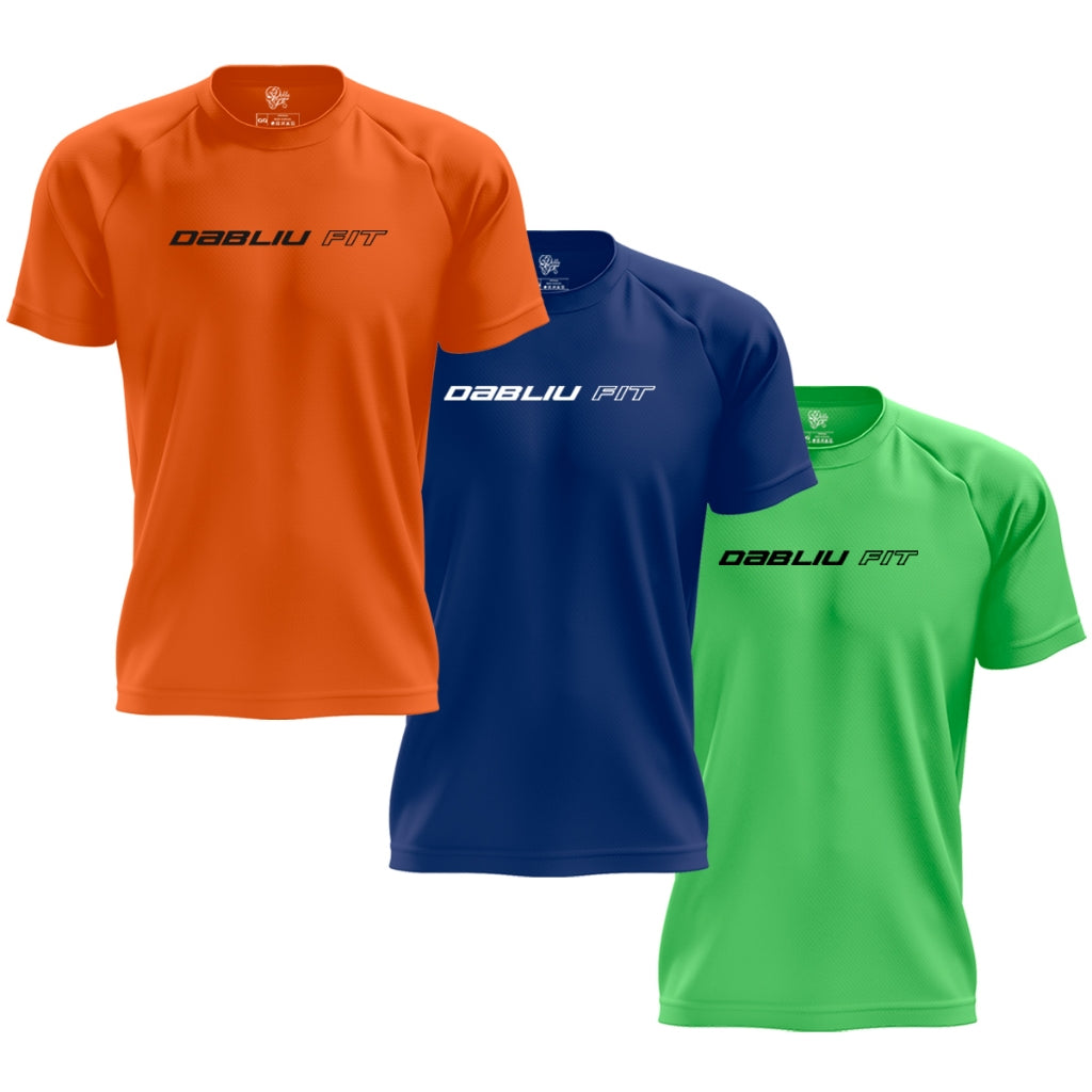 Kit 3 Camisetas Treino Dry Fit Coleção Basic Fit Antiodor Proteção UV+35 Dabliu Fit